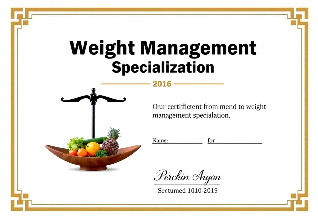 Zertifikat für Gewichtsmanagement